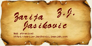 Zarija Jasiković vizit kartica